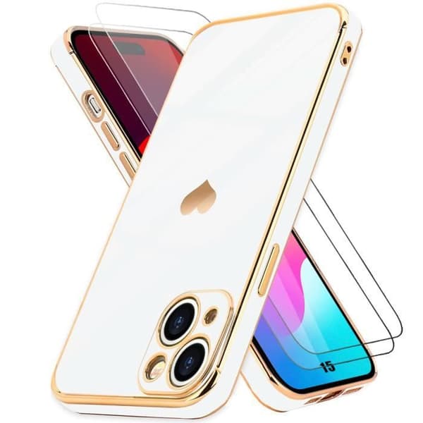 Coque - E.F.CONNECTION - för iPhone 15 - Motif Hjärta - Stötsäker - Rep- och rivtålig Vit