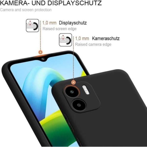 Skyddsskal - E.F.CONNECTION - för Xiaomi Redmi A1/A2 - Mjuk - Svart - Förstärkt skydd Svart