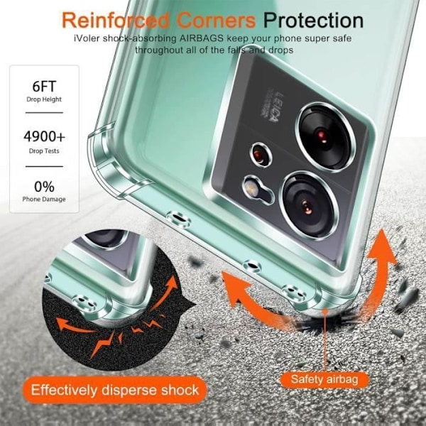 Beskyttelsescover - E.F.CONNECTION - Xiaomi 13T/13T Pro - Blød - Transparent - Marineblå snor Transparent, Marinblå