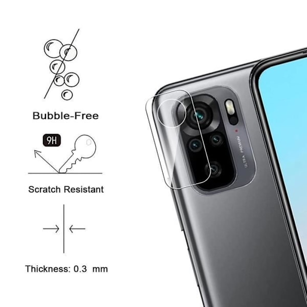 Beskyttelseskamera med hærdet glas - E.F.CONNECTION - til Redmi Note 10 - Transparent - Hærdet glas Transparent