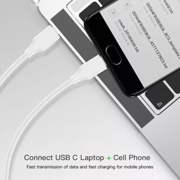 Set med 2 vita USB-C till USB-C-kablar 1 meter för Xiaomi 11T Pro 5G - 11T - 11i