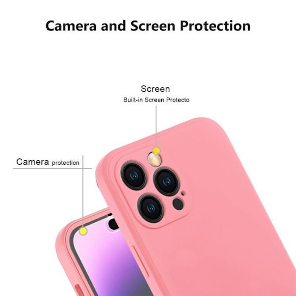 360 Fodral för iPhone 14 Pro Rosa, Full Hybrid Anti-Scratch Skydd