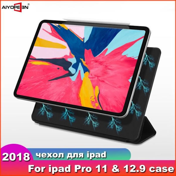 Fodral - Tablettfodral, Fodral för iPad Pro 11 2018 Smart Cover för iPad Pro 12.9 2018 Fodral - Typ Black-Pro 11 2020