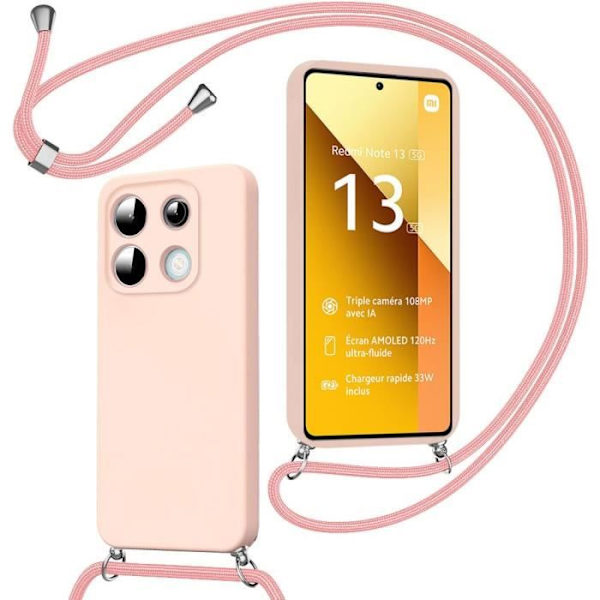 Coque - Xiaomi - Redmi Note 13 5G - Stødbeskyttelse - Justerbart Snore - Lyserød Rosa