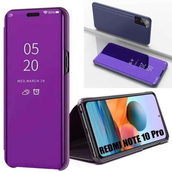 Etui til Redmi Note 10Pro 4G (6,67") Trendy design spejleffekt Anti-shock forstærket beskyttelse Lilla lila