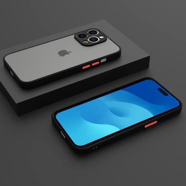 Coque - E.F.CONNECTION - för iPhone 15 Pro Max - Hårda skydd - Matt effekt - Svart snodd Svart