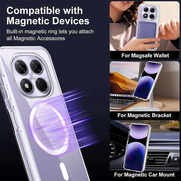 Magnetiskt Skal för Xiaomi Redmi Note 15 Pro Plus 5G - Stöttålig Ridgeskydd Transparent