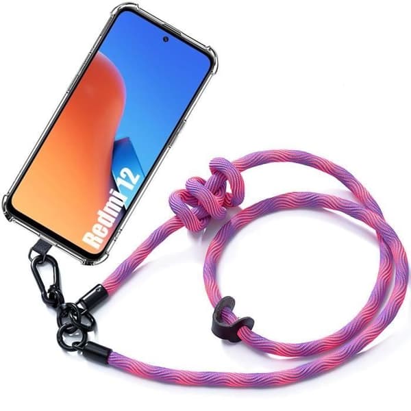 Coque - E.F.CONNECTION - för Xiaomi Redmi 12 5G - Stötsäker - Repfria - Avtagbar Rem Rosa Rosa