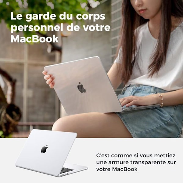 Hårdskal - MacBook Air - M2 M3 M4 - 13.6 Tum - Skydd - Touch ID Färg: Klar Kristall