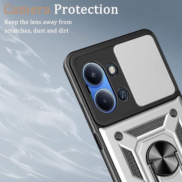 Skyddsfodral - E.F.CONNECTION - för Xiaomi Redmi 15C - med Kameraskydd - Silver - 2 Glas Silver