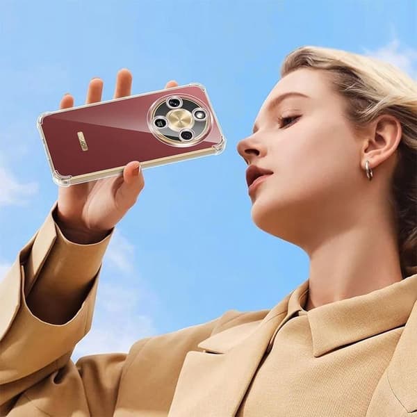 Coque + 2 Doppade Glas för Honor Magic 8 Lite, Slitstark Silikon Stötsäker Med Förstärkta Hörn Transparent