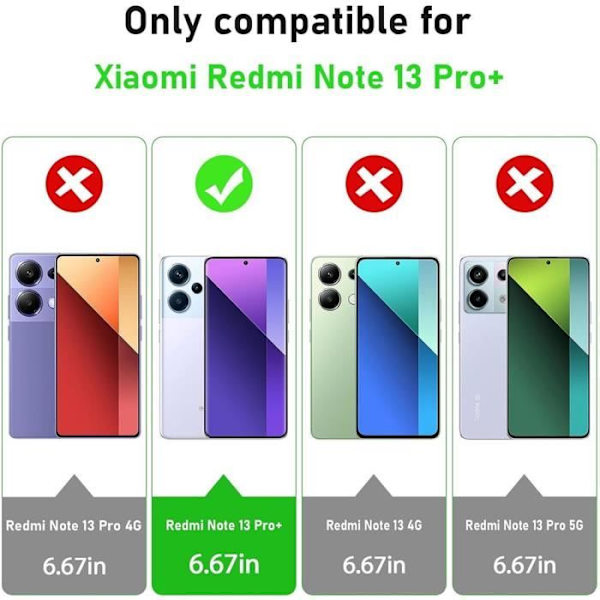 Fodral till Xiaomi Redmi Note 13 Pro+ 5G - Note 13 Pro Plus 5G - Mjukt anti-halk genomskinligt skydd