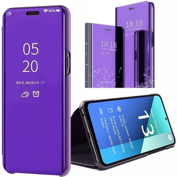 Skyddsfodral - E.F.CONNECTION - Xiaomi Redmi Note 13 4G - Lila - Spegeleffekt - Stötresistent Lila