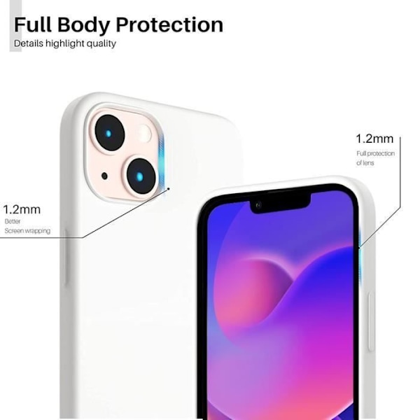 Skyddsfodral för iPhone 14 - E.F.CONNECTION - Matt vit Stötsäker Halkfri Vit