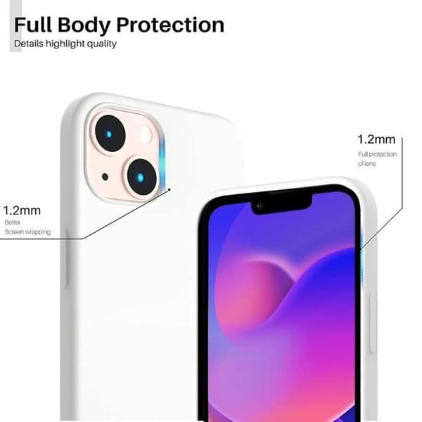 Skyddsskal - E.F.CONNECTION - för iPhone 14 - Silikon TPU - Stötresistent - Halkfri Vit