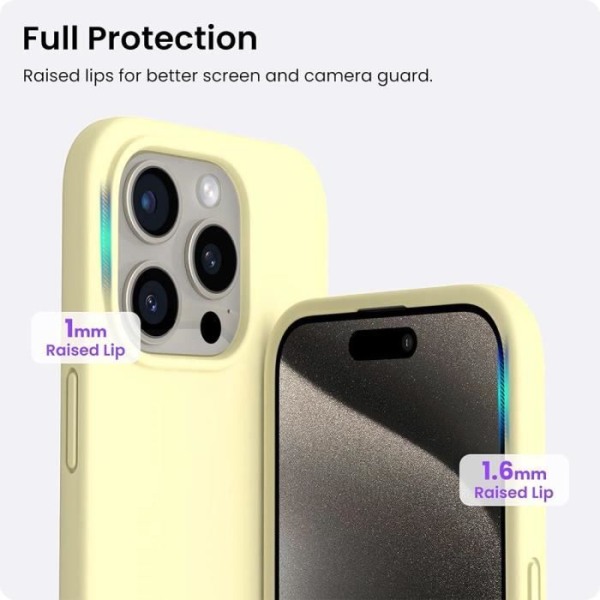 Siliconfodral - Ej specificerad - iPhone 15 Pro - Gul - Skärm skydd - Mjuk Gul