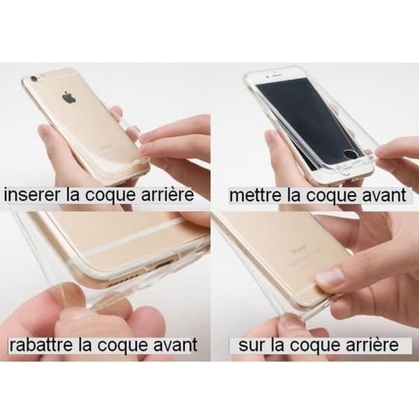 Coque - Transparent - iPhone 6 Plus 6S Plus - Silikon TPU - Skydd 360° - Stötavvisande Transparent
