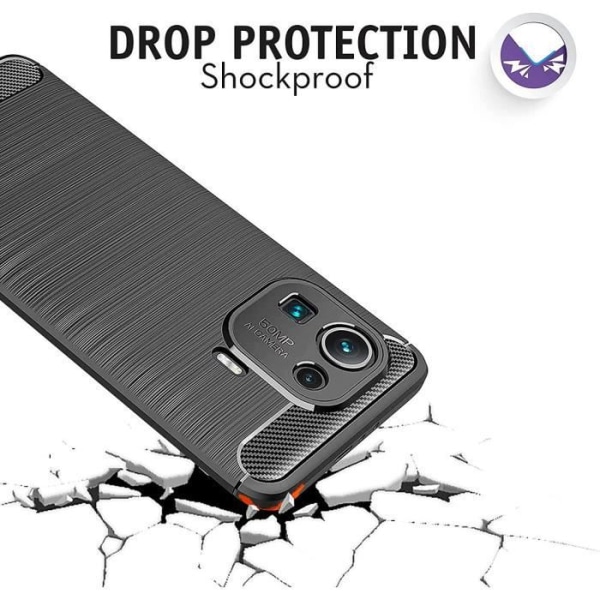 Etui til Xiaomi Mi 11 Pro High Resistance Carbon Fiber Protection Sort Svart