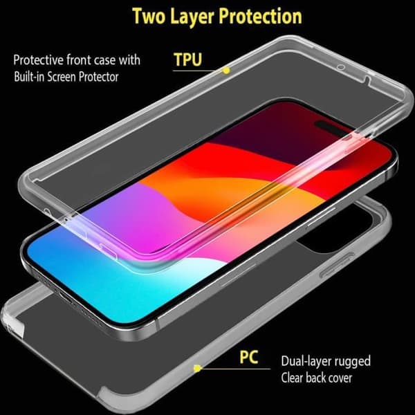 Skyddsskal - E.F.CONNECTION - för iPhone 15 - Flexibelt - Transparent - Slim Transparent
