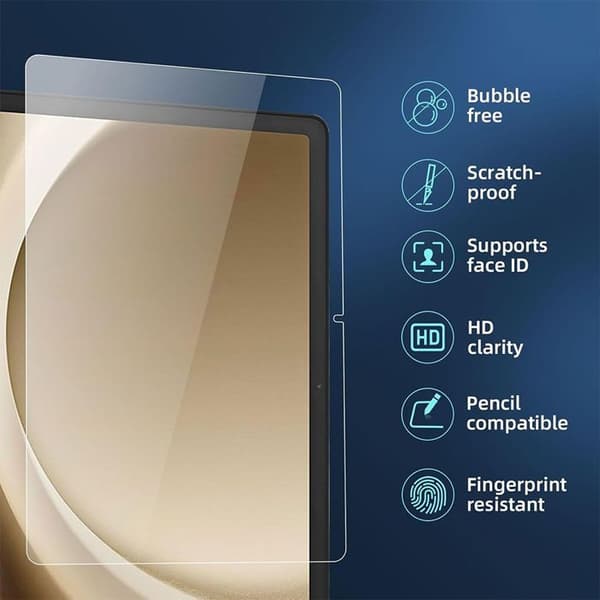 Härdat Glas - E.F.CONNECTION - för Samsung Galaxy Tab A9 Plus - 0,33 mm - Repellerande - Stötsäker