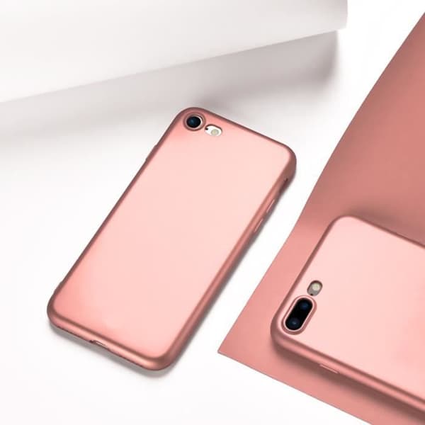 Coque - E.F.CONNECTION - iPhone 7 Plus - Stötresistent - Ultra tunn - Silicone Matt Rosa