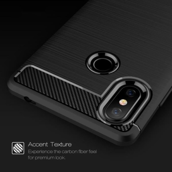 TPU-skal - Xiaomi - Mi 8 SE - Stöttålig - Kolfiber - Borstad yta Svart