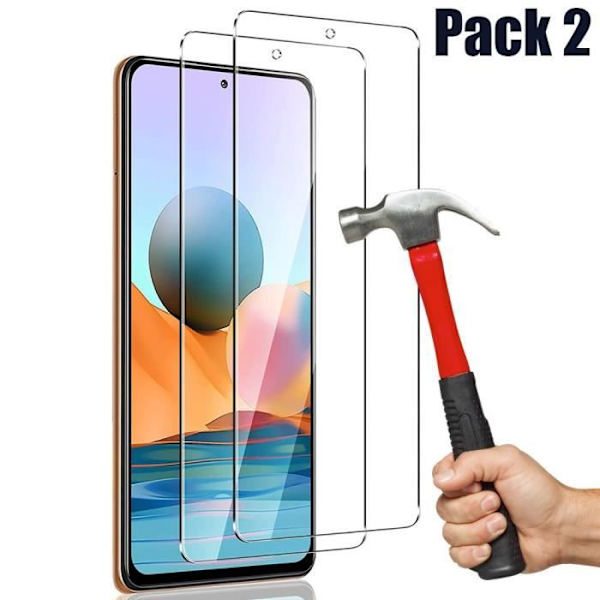 Pakke 2 Hærdet glas til Redmi Note 10 Pro 4G - E.F. CONNECTION - Beskyttelse mod ridser og revner Transparent