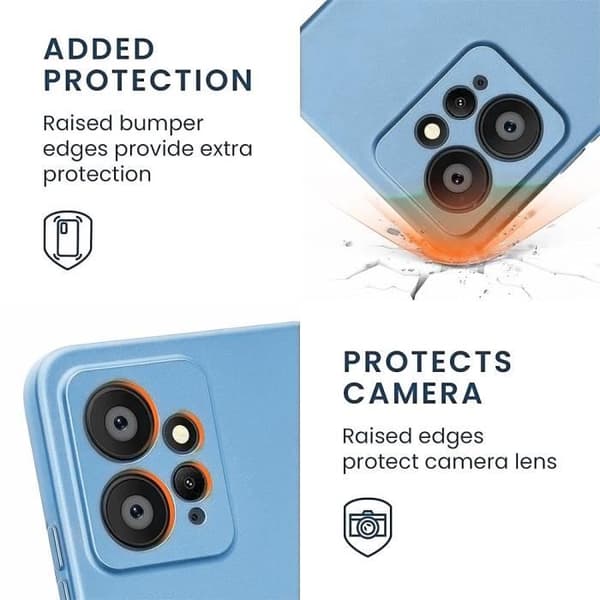 Coque TPU - E.F.CONNECTION - För Xiaomi Redmi Note 12 5G - Flytande Silikon - Matt Blå - Repellerande Blå