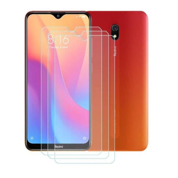 YZ 3-pak hærdet glas til Xiaomi Redmi 8A (6,22"), HD-glasbeskyttelsesfilm Anti-shock beskyttelsesfilm