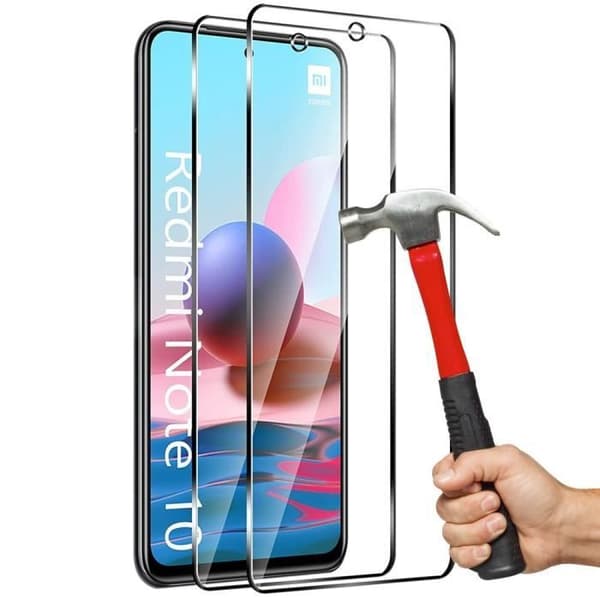 Skyddsglas - E.F.CONNECTION - för Redmi Note 10 4G - Härdat glas - Transparent - Installationskit ingår Transparent