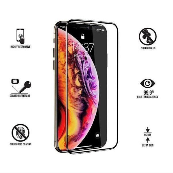 iPhone XR härdat glas, [3D full täckning] [9H hårdhet] Anti-skrapa skärmskyddsglas för iPhone XR [6,1 tum] F0CE94