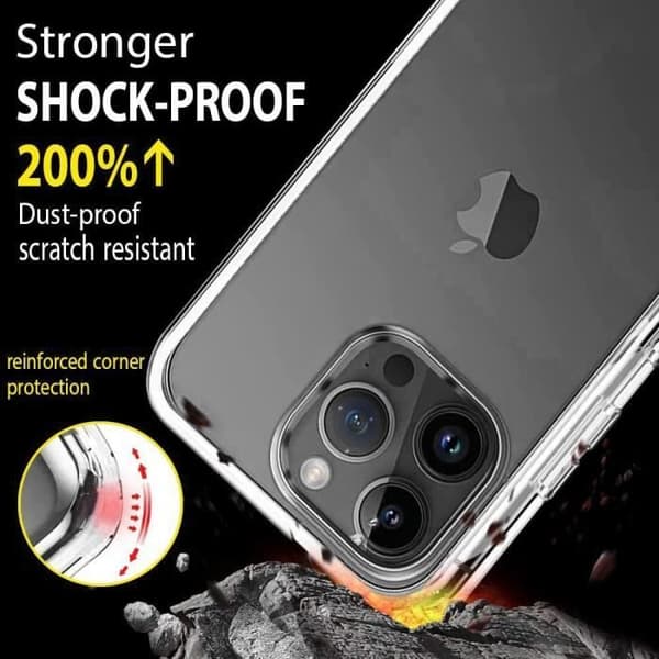 Skyddsskal - Stötsäkert - för iPhone 15 Pro Max - Genomskinligt - 360° - Silikon PC Transparent