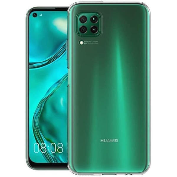 Fodral kompatibelt Huawei P40 Lite-Nova 6 Se-Nova 7i, genomskinligt silikonfodral för Huawei P40 Lite silikonfodral (6.4)