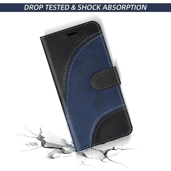 Coque - E.F.Connection - för Redmi Note 12 Pro+ 5G - PU-läder - Svart - 2 Härdat glas Svart
