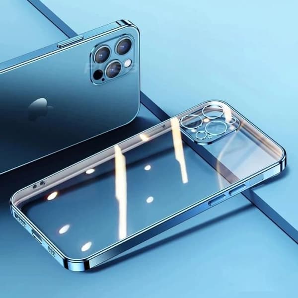 Skyddsskal - E.F.CONNECTION - för iPhone 13 Pro - Silikon TPU - Blå - Ultraplatt Blå