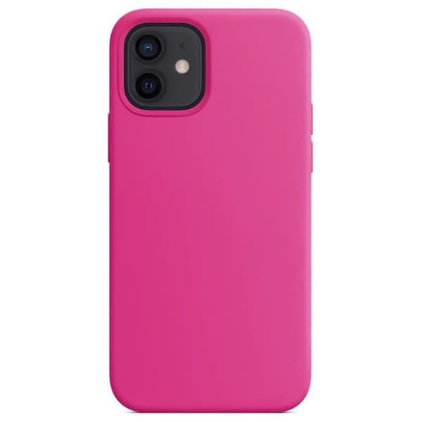 Silicone Liquid Case - E.F.CONNECTION - för iPhone 12 Pro Max - Fuchsia - Stötsäker - Repfria Fuchsia