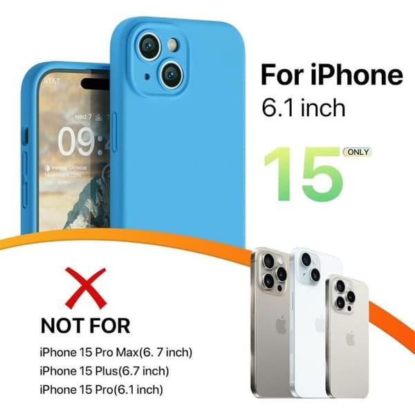 Fodral - E.F.CONNECTION - för iPhone 15 - Ultra Tun - Silikon - Skärmskydd Blå