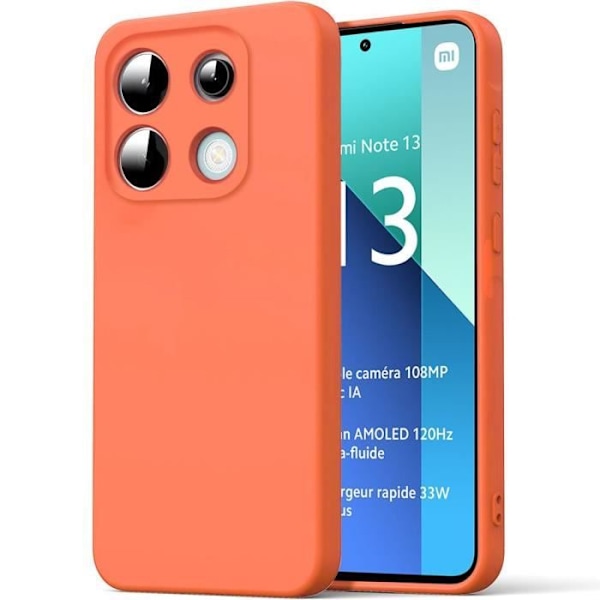 Coque - Xiaomi - Redmi Note 13 4G - Flytande Silikon - Ultra Slim - Orange Orange
