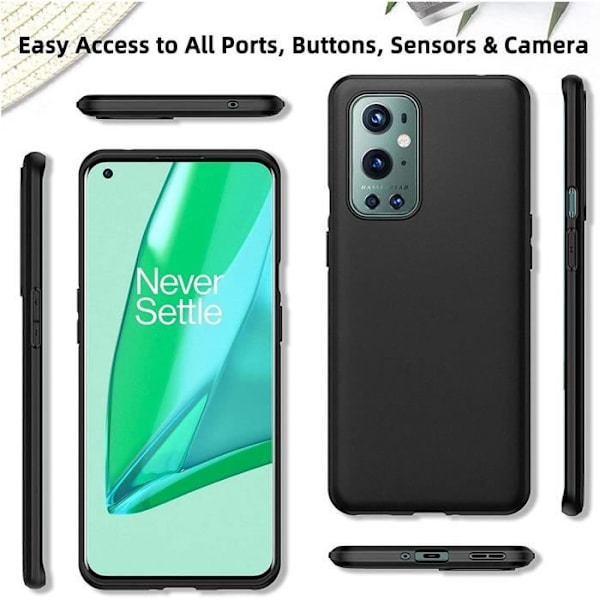 Skyddsfodral för Oneplus 9 Pro - E.F.CONNECTION - Svart silikon - Mjukt - Mjukt matt fodral Svart