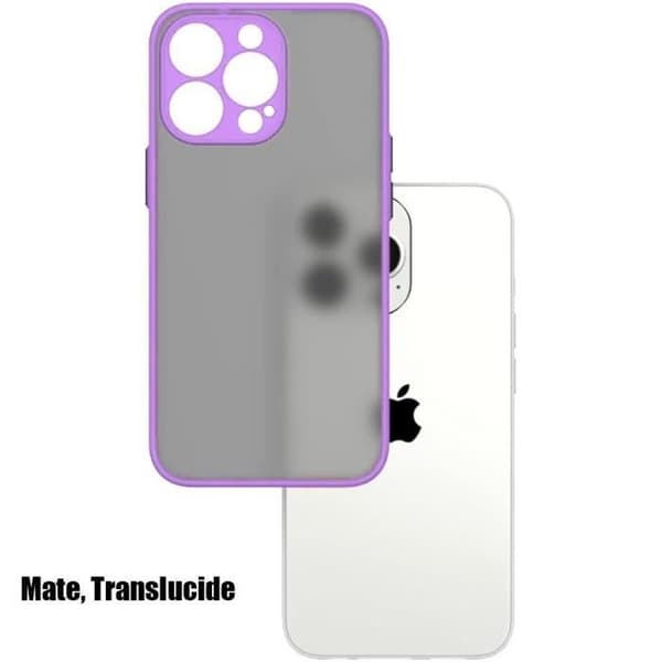 Fodral för iPhone 14 Pro Stötsäkert silikonlila + 2 skyddande härdade glasögon Lila