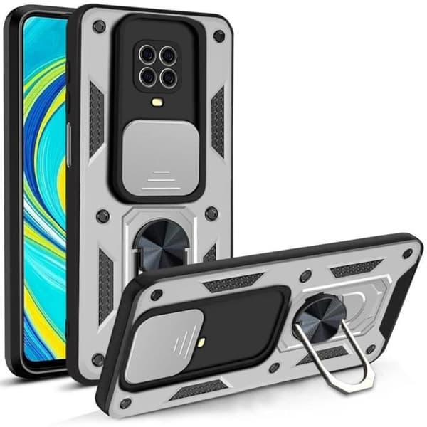 Skyddshölje - E.F.CONNECTION - Redmi Note 9 - Hård - Stötabsorberande - Silverfärgad Silver
