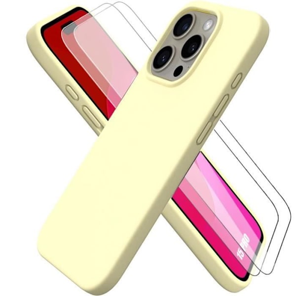 Siliconfodral - Ej specificerad - iPhone 15 Pro - Gul - Skärm skydd - Mjuk Gul