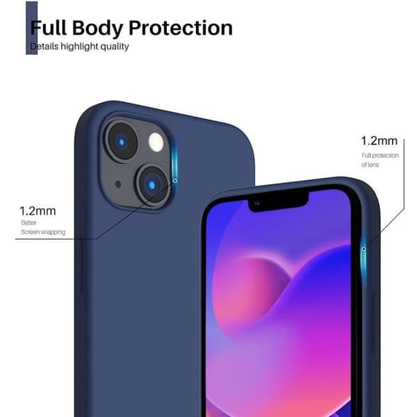 Mobilskal - E.F.CONNECTION - för iPhone 14 Plus - TPU-silikon - Ultra slim - Marinblå marinblå