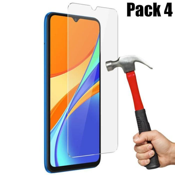 Lot- 4 hærdet glasbeskyttelse til Redmi 9C Anti Trace Screen Films Transparent