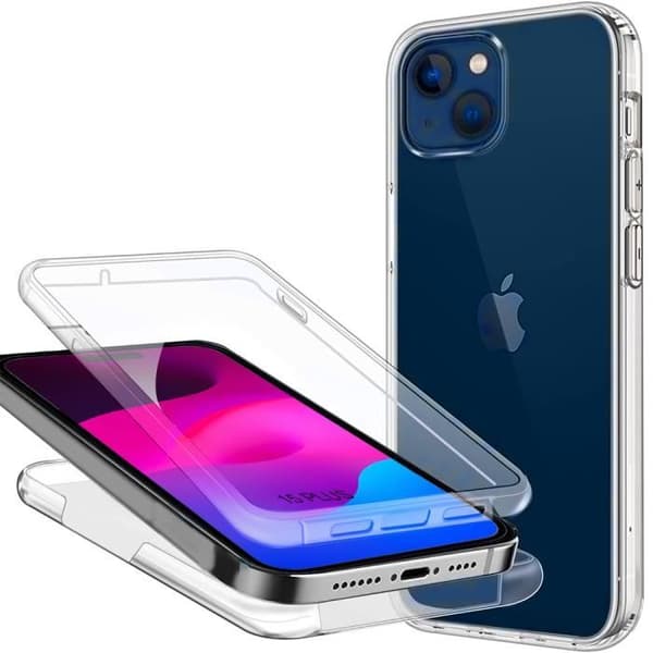 Skydd för iPhone 15 Plus - Stöttålig - Transparent - Heltäckande skydd 360° - Silikon - PC Transparent