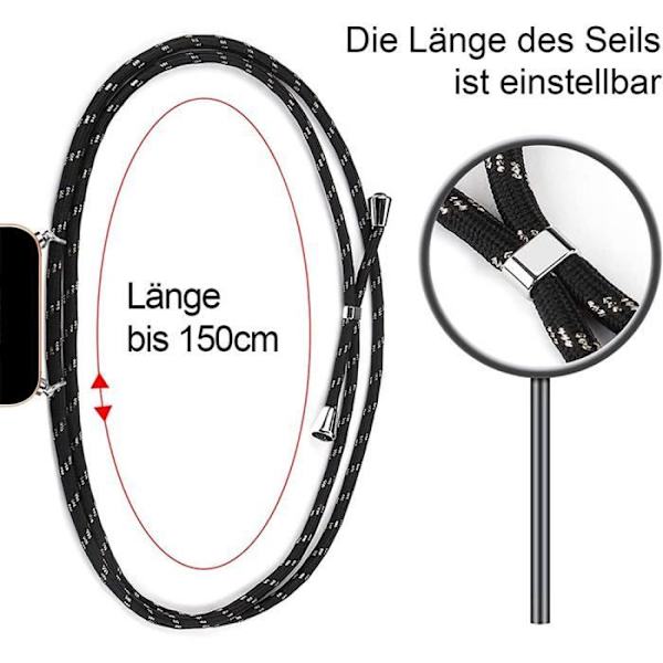 Ledningsetui til iPhone 15 Sort stødsikkert hjertemønster Anti-ridse blødt