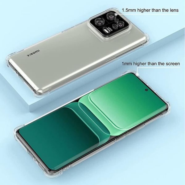 Transparent fodral för Xiaomi 13 Pro Stötsäker + 2 härdade glasögonskydd