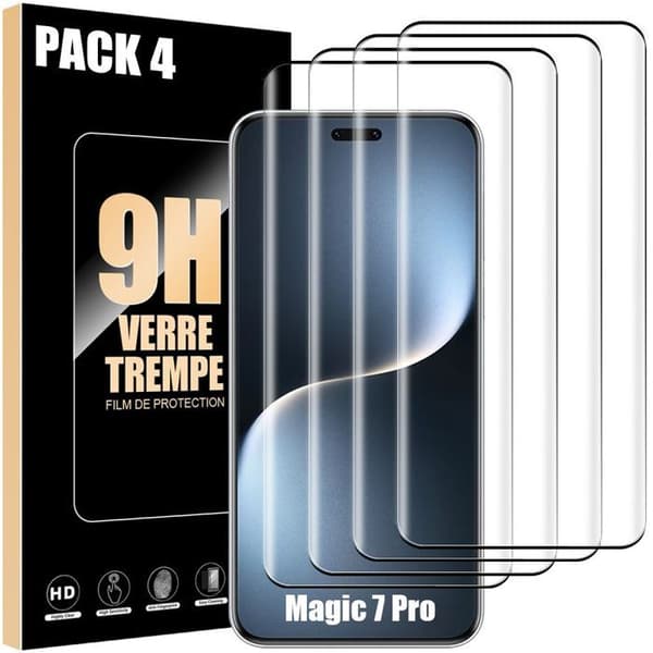 4 Helglas för Honor Magic 7 Pro, Stötsäker 9H Skärmskydd Transparent