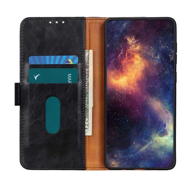 Redmi Note 9 Fodral, XWZYQ® Svart KHAZNEH Läderfodral Flip Wallet Läderfodral för Xiaomi Redmi Note 9