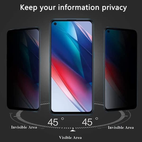 [2 stycken] Antispion härdat glas för OPPO A73 - E.F.CONNECTION - Stötsäkert skydd Svart